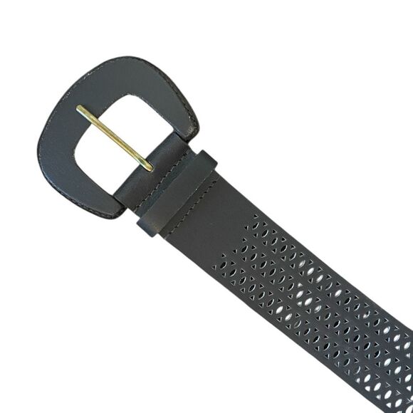 Chico’s Dark Brown Leather Waist Belt Women’s Sz Medium Large - Picture 2 of 6